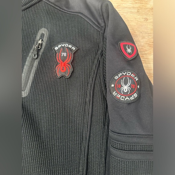Spyder Men's Wengen Black Full Zip Fleece Jacket Size XL - Picture 2 of 8